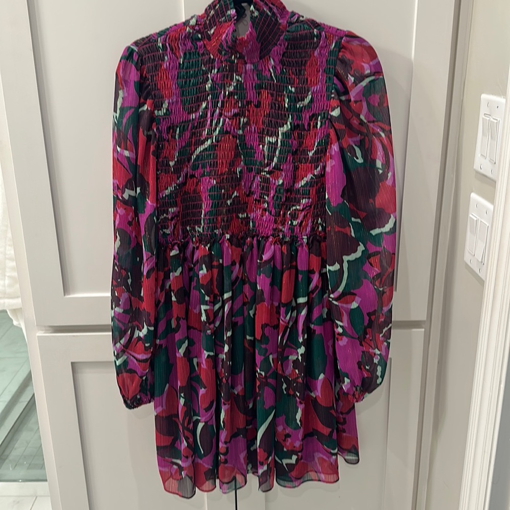 NWT Misa Floral smocked mini dress